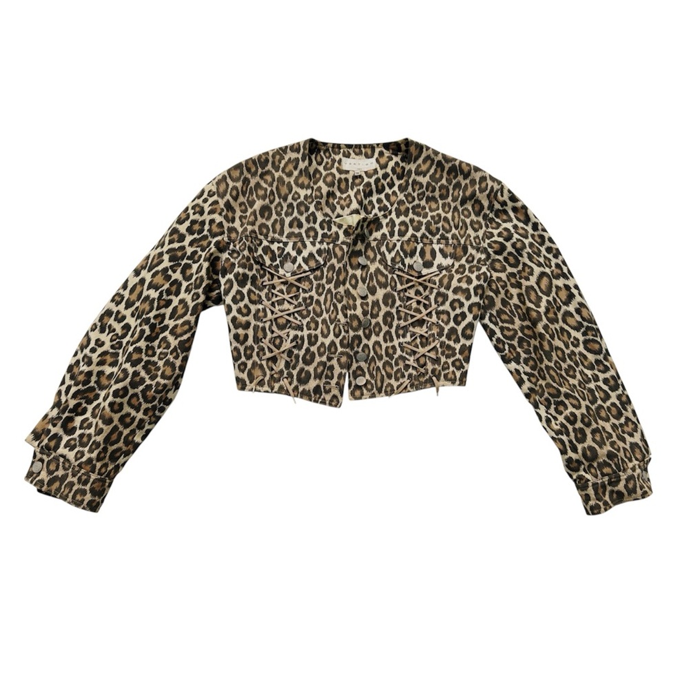 Vintage Couture VERTIGO PARIS Leopard Print Cropped Jacket Made in France Small